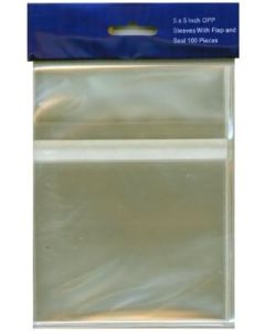 Thin Clear Plastic CD/DVD Sleeve with Flap and Adhesive Seal 5 x 5 Inch OPP - 500 Sleeves