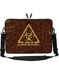 Meffort Inc 17 17.3 inch Neoprene Laptop Sleeve Bag Carrying Case with Hidden Handle and Adjustable Shoulder Strap - Hazardous Sign