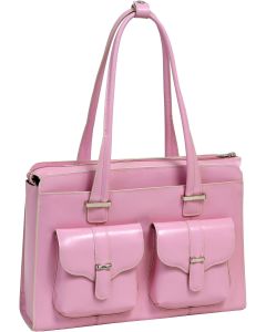 McKlein, W Series, Alexis, Top Grain Cowhide Leather, 14" Leather Ladies' Laptop Briefcase, Pink (96549)