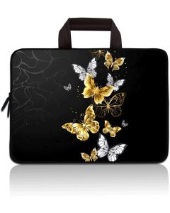 RUYIDAY 14 15 15.4 15.6 inch Laptop Handle Bag Computer Protect Case Pouch Holder Notebook Sleeve Neoprene Cover Soft Carrying Travel Case for Dell Lenovo Toshiba HP Chromebook ASUS Acer(Butterfly)