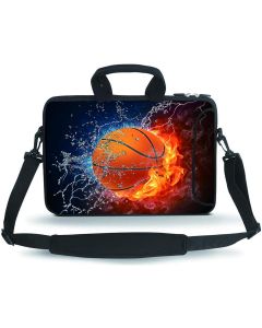 11" 11.6" 12" 12.5" 13-13.3 inch Neoprene Messenger Laptop Shoulder Bag Notebook Computer, Briefcase Handbag Carrying Case Cover with Adjustable Shoulder Strap & External Side Pocket(Basketball Fire)