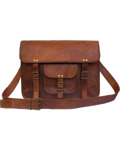 Leather Bags Now Genuine Men's Leather Messenger Laptop Briefcase Satchel Mens Bag 15x11x4 inches