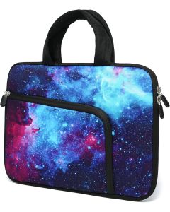 14 15 15.4 15.6 inch Laptop Handle Bag Computer Protect Case Pouch Holder Notebook Sleeve Neoprene Cover Soft Carring Travel Case for Dell Lenovo Toshiba HP Chromebook ASUS Acer, Two Pockets( Galaxy)