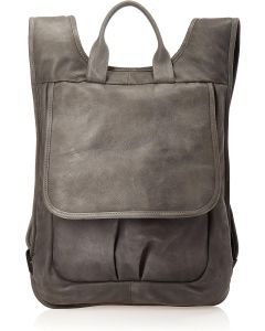 Piel Leather Slim Laptop Flap Backpack, Charcoal, One Size