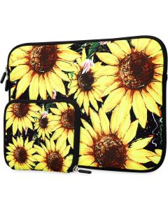 HAPPYLIVE SHOPPING 14 15 15.4 15.6 inch Laptop Sleeve Compatible with MacBook Pro Dell Lenovo Toshiba HP Chromebook ASUS Acer, Neoprene Protection Sleeve Cover Bag with Small Case(Sunflower)