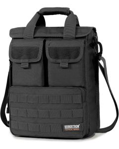 Seibertron Expandable 14" Laptop Waterproof Messenger Bag Multiple Pockets & Compartments - Carry as Messenger Bags Black